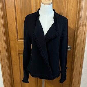 Nic+Zoe Black Fringe Open Blazer - Size XL